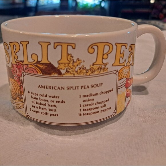 Vintage Split Pea Soup mug cup bowl with Split Pea Soup recipe - Picture 2 of 7